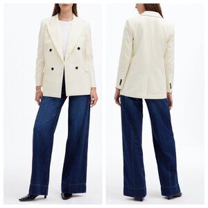 Madewell Wool Tuxedo Blazer in Winter White